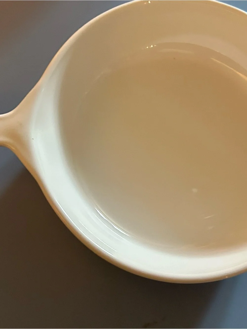 Corningware White Casserole with Blue Country House Pattern and Clear Lid